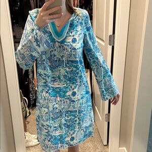 Lilly Pulitzer Blue and White Swim Coverup